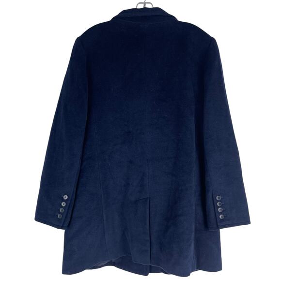Talbots Wool Alpaca Blend Double Breasted Coat Navy Blue Size 16 - Picture 7 of 10